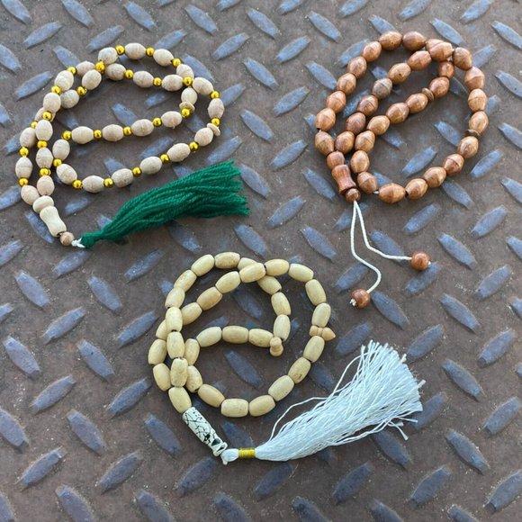 Pray Tasbeeh Lot of 3 Prayer Beads Islamic Religious Beads Handmade Wood - Picture 7 of 10